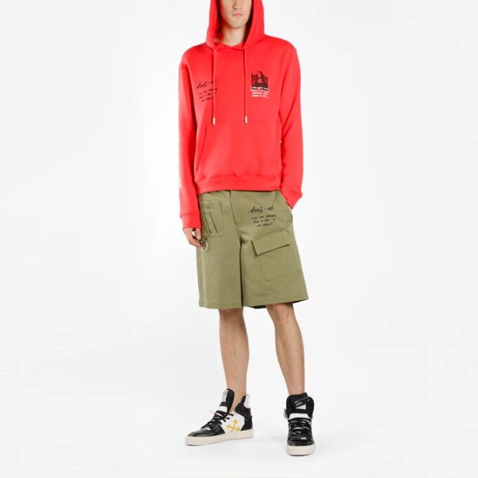 Off-White Herre Mona Lisa-trykk, løs passform, rød