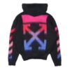 Off-White Herre Nylon Hettegenser med Glidelås, Strikket, Svart