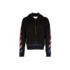 Off-White Herre Nylon Hettegenser med Glidelås, Strikket, Svart