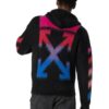 Off-White Herre Nylon Hettegenser med Glidelås, Strikket, Svart