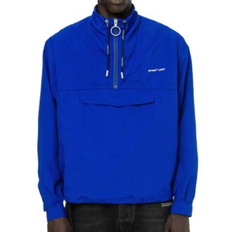 Off-White Herre Nylon Snøring Alfabet Logo Sports Pullover Jakke Blå