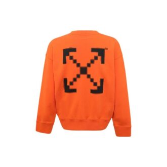 Off-White Herre Pile Mønster Trykk Rundhals Langermet Oransje