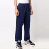 Off-White Herre Piler Mønster Ensfarget Sportsbukser/Joggebukser Løs Passform Marineblå
