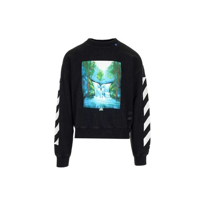 Off-White Herre Pullover Loose Printing Svart