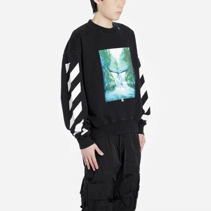 Off-White Herre Pullover Loose Printing Svart