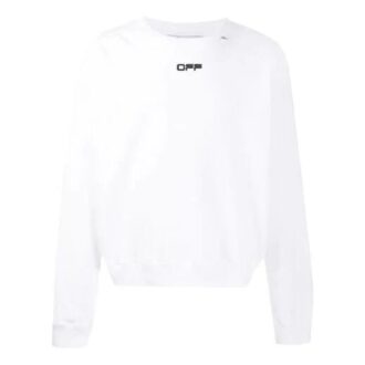 Off-White Herre Rundhalset genser med lange ermer Hvit