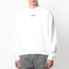 Off-White Herre Rundhalset genser med lange ermer Hvit