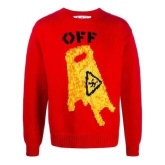 Off-White Herre Rundhalset Skeleton Rød