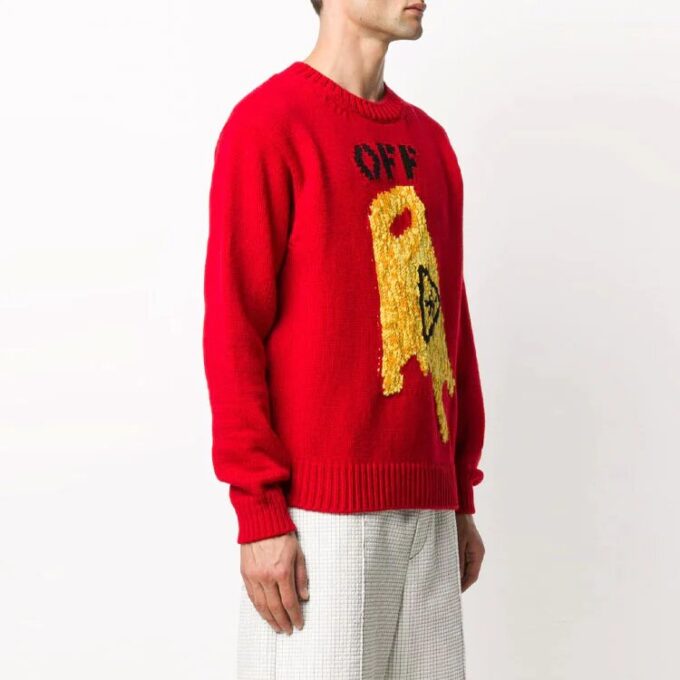 Off-White Herre Rundhalset Skeleton Rød