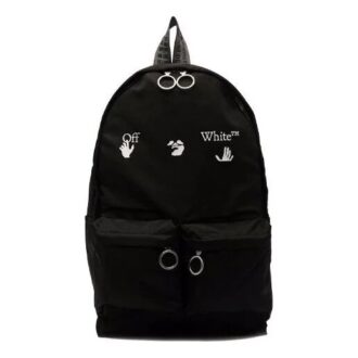 Off-White Herre-ryggsekk med logo-trykk i svart