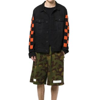 Off-White Herre-shorts i bomull med kamuflasjemønster, militærgrønn