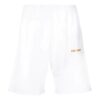 Off-White Herre Shorts i ensfarget med logo-trykk og elastisk linning, rett snitt, hvit