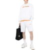 Off-White Herre Shorts i ensfarget med logo-trykk og elastisk linning, rett snitt, hvit