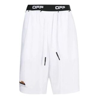 Off-White Herre-shorts med logo og pil i hvit