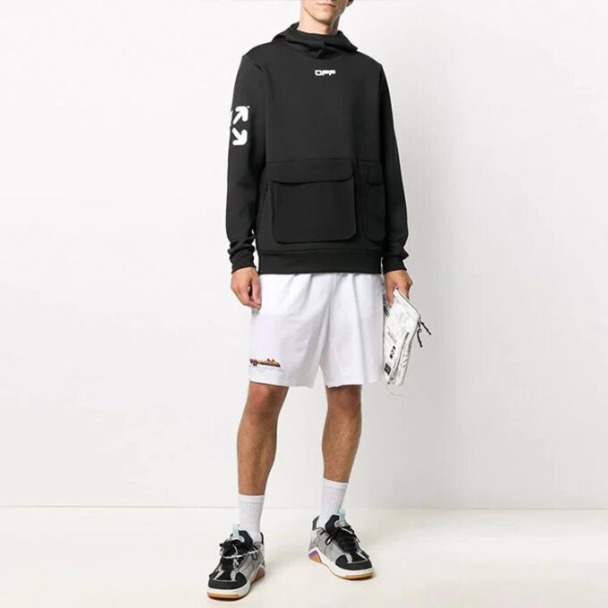 Off-White Herre-shorts med logo og pil i hvit