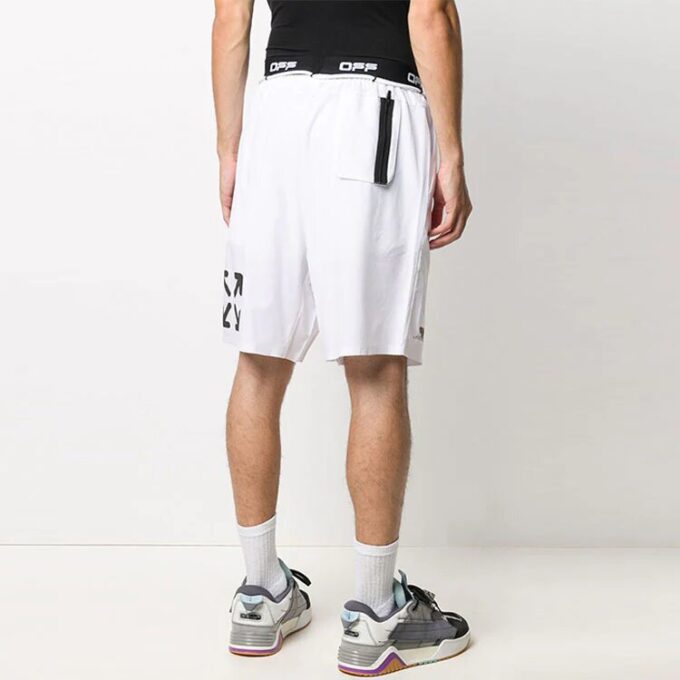 Off-White Herre-shorts med logo og pil i hvit
