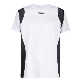 Off-White Herre-Shorts med logo-trykk, kort ermet, hvit