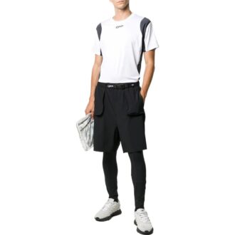 Off-White Herre-Shorts med logo-trykk, kort ermet, hvit