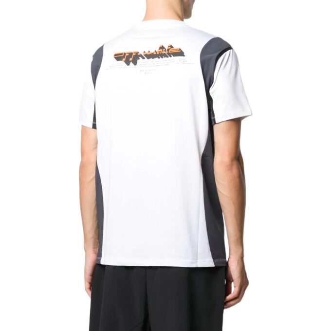 Off-White Herre-Shorts med logo-trykk, kort ermet, hvit