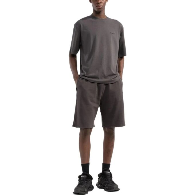 Off-White Herre Shorts med logo-trykk og elastisk linning, rett snitt, brun