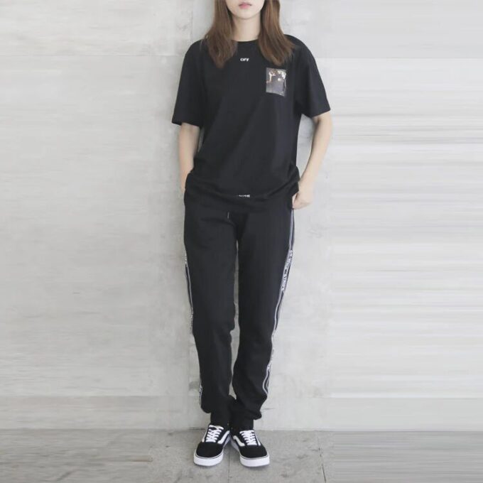 Off-White Herre Side Stripe Svart Bukser
