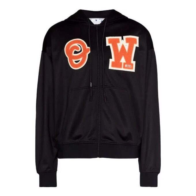Off-White Herre Skate Alphabet Glidelås Løs Passform Svart