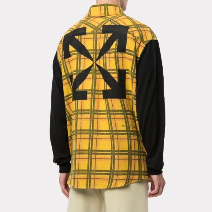 Off-White Herre Skjorte i rutemønster, stor, gul