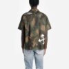 Off-White Herre-skjorte med kamuflasjetrykk, korte ermer, grønn