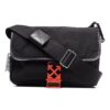 Off-White herre skulderveske med spenne, messenger bag, svart