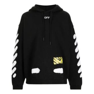 Off-White Herre Splash Ink Graffiti Stripe Svart