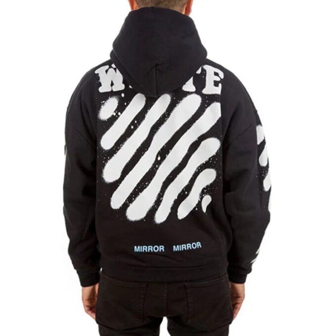 Off-White Herre Splash Ink Graffiti Stripe Svart