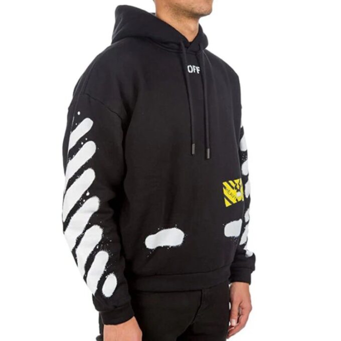 Off-White Herre Splash Ink Graffiti Stripe Svart
