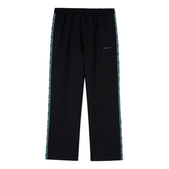 Off-White Herre Sportbukser/Joggebukser med lyse logo-stropper, svart