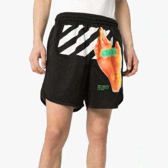 Off-White herre-sportshorts med logo, svart