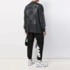Off-White Herre SS21 Arrow Logo-mønster Halv glidelås Langermet Løs passform Mørkegrå T-skjorte
