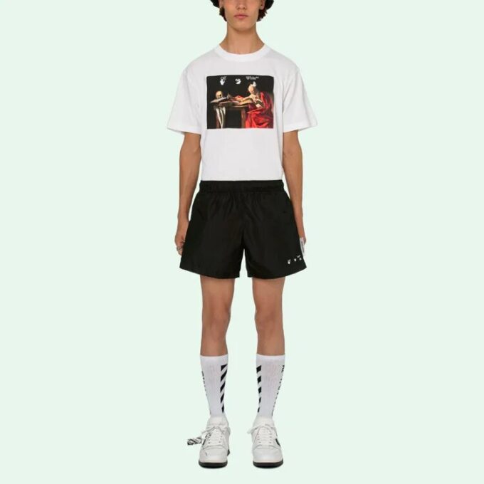 Off-White Herre SS21 Casual Logo Svarte Shorts