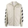 Off-White Herre SS21 Diagonale striper mønstertrykk jakke Beige