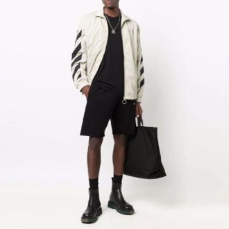 Off-White Herre SS21 Diagonale striper mønstertrykk jakke Beige