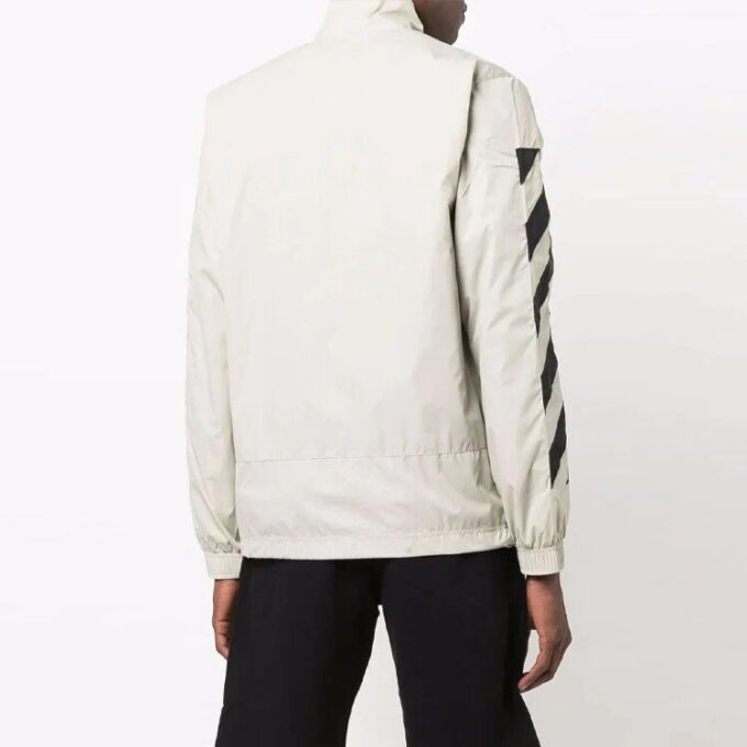 Off-White Herre SS21 Diagonale striper mønstertrykk jakke Beige