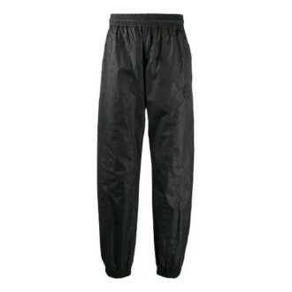 Off-White Herre SS21 Elastisk linning Ensfarget Sportbukser/Joggebukser Løs passform Svart