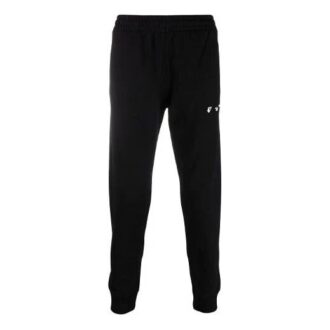 Off-White Herre SS21 Ensfarget logo-bukser/joggebukser Svart