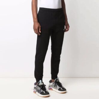 Off-White Herre SS21 Ensfarget logo-bukser/joggebukser Svart