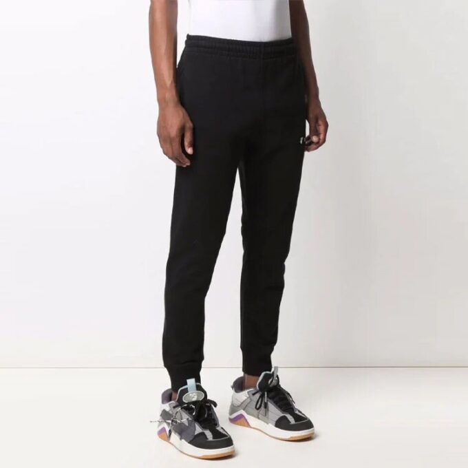 Off-White Herre SS21 Ensfarget logo-bukser/joggebukser Svart