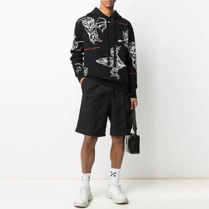 Off-White Herre SS21 Intarsia-strikk Svart