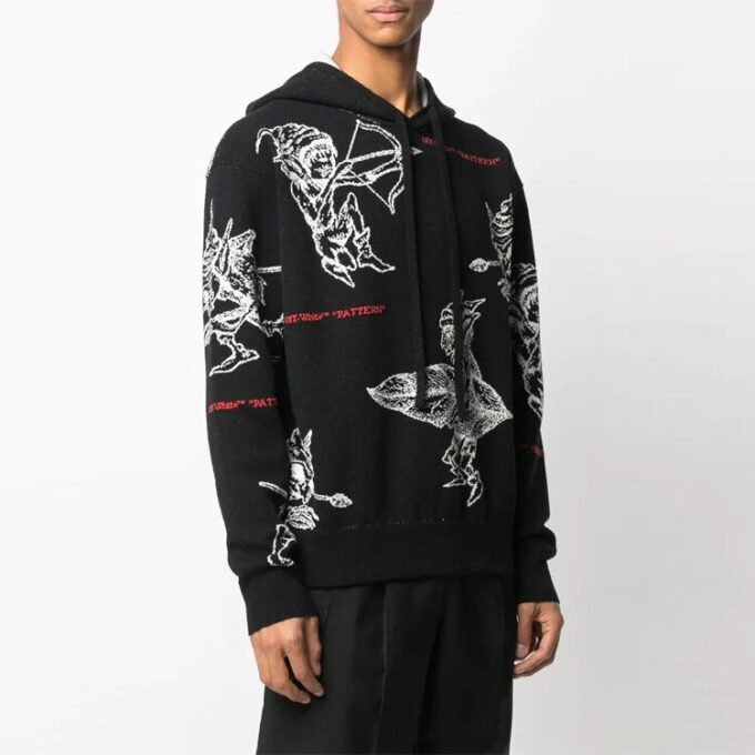 Off-White Herre SS21 Intarsia-strikk Svart