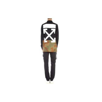 Off-White Herre SS21 Kamuflasje Colorblock Spenne Langermet Jakke Løs Passform Svart