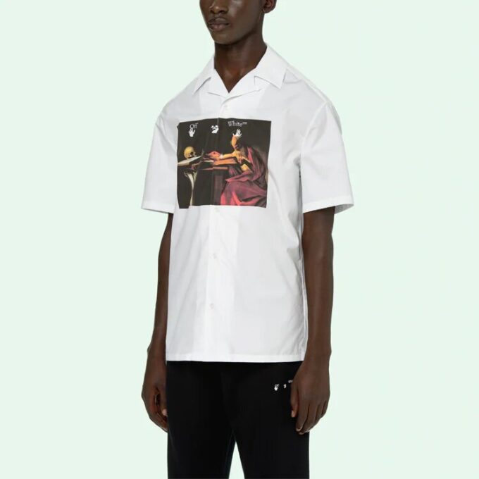 Off-White Herre SS21 Kortærmet Hvit Skjorte