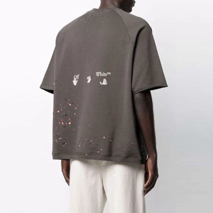 Off-White Herre SS21 kortærmet vanlig versjon grå T-skjorte