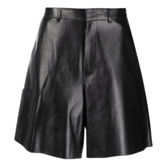 Off-White Herre SS21 Lær-cargoshorts Løs passform Svart