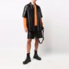 Off-White Herre SS21 Lær-cargoshorts Løs passform Svart